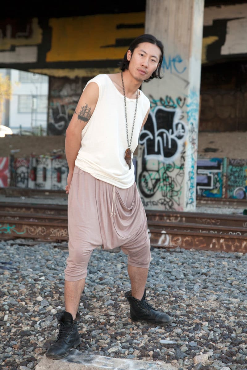 Asymmetrical Draped Drop Crotch Harem Pants reMode Clothing