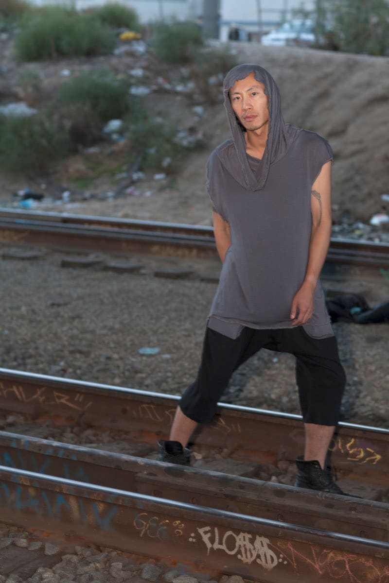 Men's Cowl Neck Hooded T-Shirt re:Mode Clothing